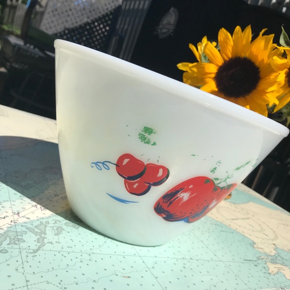 Fire King Apple & Cherries Mixing Bowl - Picture 2 of 10